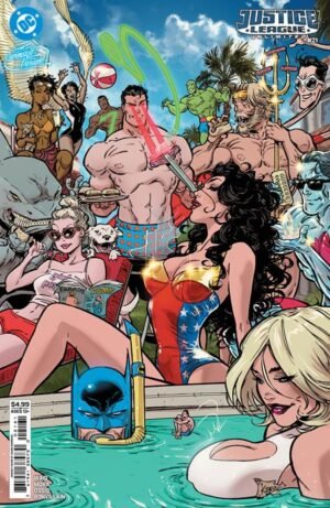 JUSTICE LEAGUE UNLIMITED #21 CVR F KAARE ANDREWS SWIMSUIT CARD STOCK VAR